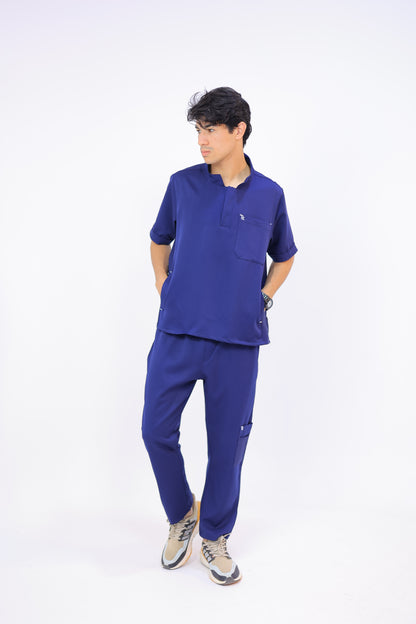 Boxy fit Half-collar scrub