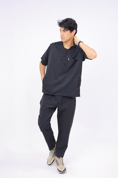 Boxy fit Half-collar scrub
